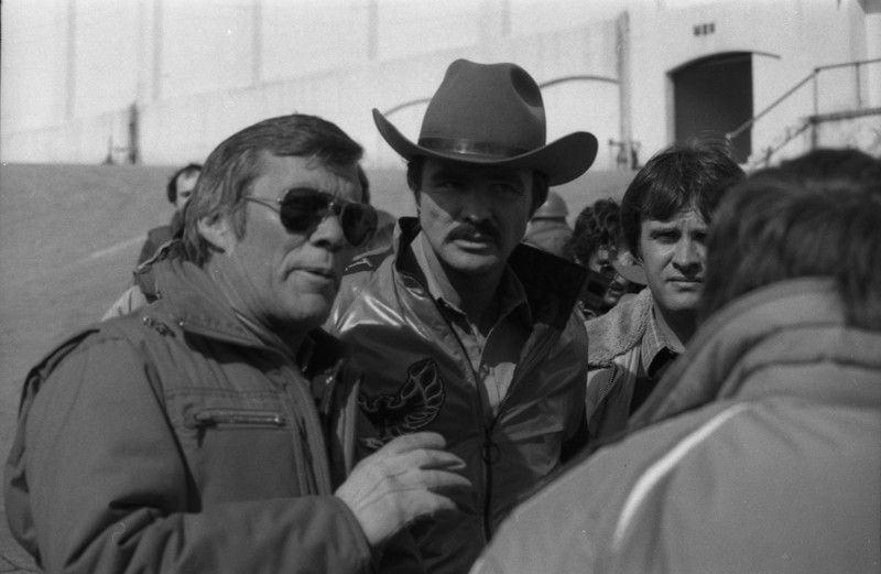 Stuntman/director Hal Needham and Burt Reynolds on the "Smokey 2" set. Fittingly the property is now home to EUE/Screen Gems, where movies including the Marvel blockbuster "Black Panther" have filmed. AJC archive photo: Jerome McClendon