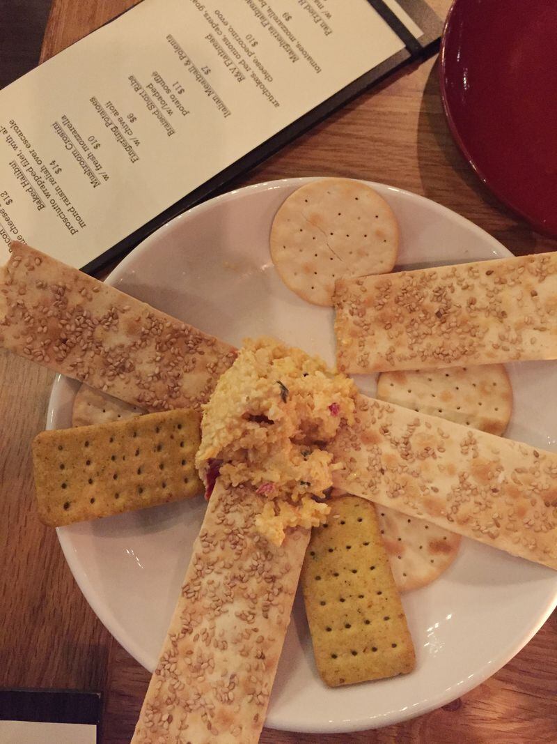  Nibble on the pimento cheese dip while sipping your wine at Rootstock and Vine. Photo by Jessie Dowd.