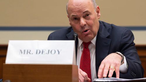 United States Postal Service Postmaster General Louis DeJoy testifies during a House Oversight and Reform Committee hearing on USPS Financial Sustainability Feb. 24, 2021, on Capitol Hill in Washington, DC. (Jim Watson-Pool/Getty Images/TNS)