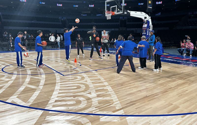 On the second day of the NBA's trip to Mexico City, the league held a Jr. NBA clinic through its NBA Cares program. Ahead of their practice on Wednesday, Saddiq Bey, Kobe Bufkin, AJ Griffin and Mouhamed Gueye helped run drills and interact with some young NBA fans.