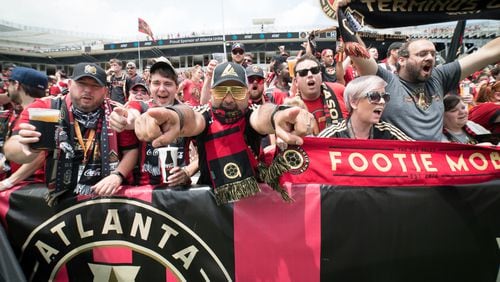 Nobody sits during an Atlanta United game, certainly not in the north endzone at Bobby Dodd during this April game against D.C. United. (Andrew Dinwiddie/Special)