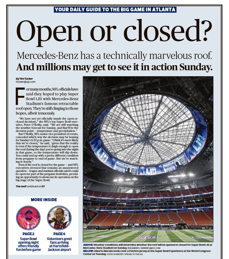 The AJC daily guide to Super Bowl LIII in Atlanta for Wednesday, Jan. 30, 2019. (AJCePaper)