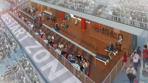 An artist’s rendering of the new bar and hospitality space at Atlanta Motor Speedway.