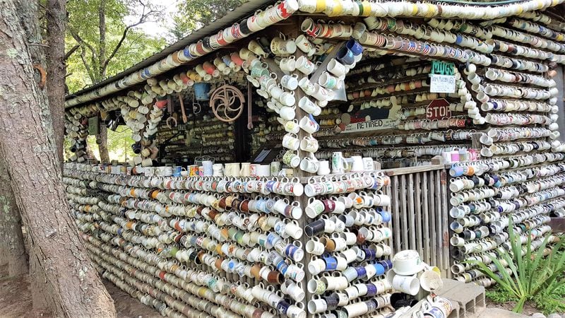 Well off the beaten path, the Cup House of Collettsville in North Carolina is completely covered in coffee mugs, and so are the fence railings around the property.
Courtesy of Wil Elrick