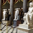 Alexander Hamilton Stephens, the Confederate vice president throughout the Civil War, is one of two Georgians honored with statues on display in the National Statuary Hall at the U.S. Capitol. A proposal by state Rep. Trey Kelley, R-Cedartown, would replace the statue with one honoring Atlanta Braves legend Henry Aaron. Susan Walsh / Associated Press