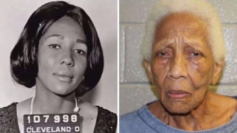 Doris Payne, an 86-year-old infamous jewel thief, shown in an archived mugshot and one released by Chamblee police on Tuesday. She is accused of shoplifting from Walmart on Monday.