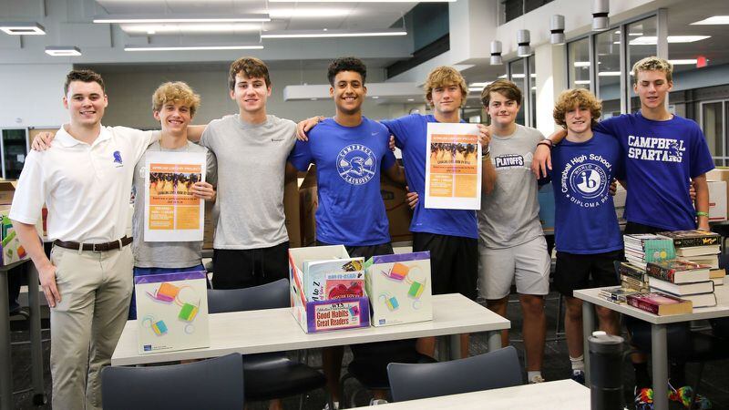 Campbell High students collected books to donate to the African Library Project, which establishes libraries in rural countries.