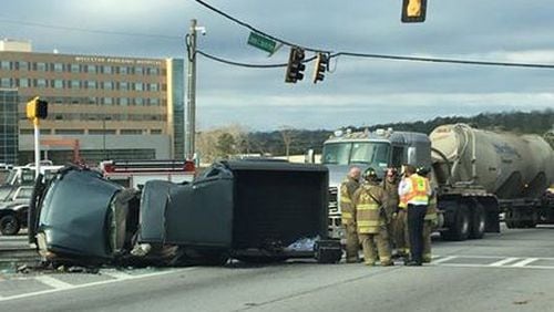 A man was killed in a crash Monday morning in front of WellStar Paulding Hospital.