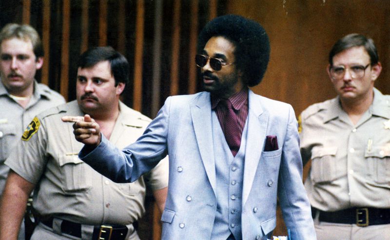 Serial killer Carlton Gary on trial for the Stocking Strangler cases in Columbus, 1986. (AJC file / AJC Photographic Archive at the GSU Library, AJCP406-038a)