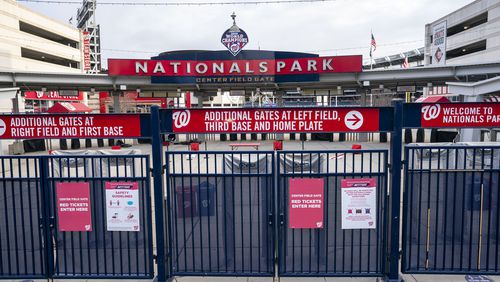 Nationals Park in Washington on opening day, Thursday, April 1, 2021. A day after pushing back the Mets’ season-opening game in Washington because of a coronavirus outbreak on the Washington Nationals, Major League Baseball postponed the teams’ three-game weekend series on Friday. (Doug Mills/The New York Times)