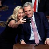 U.S. House Speaker Kevin McCarthy announced Tuesday that three U.S. House committees will lead an impeachment investigation into President Joe Biden. U.S. Rep. Marjorie Taylor Greene, R-Rome, praised the move. “This is what leadership looks like,” she said. (Anna Moneymaker/Getty Images/TNS)