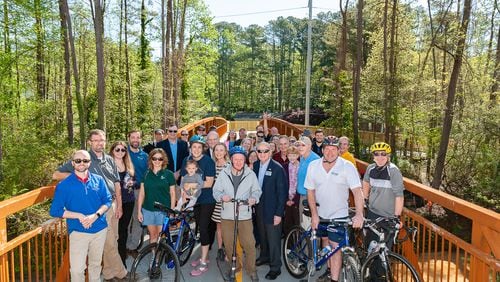 Dunwoody city officials recently cut the ribbon to officially open the new pedestrian bridge crossing Nancy Creek.