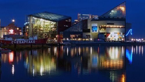 The National Aquarium in Baltimore is seen at dusk on December 4, 2012. (Karl Merton Ferron/Baltimore Sun/TNS)
