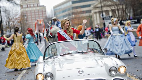Maggie Bridges, Miss Georgia 2014 is seen riding in a parade in this Getty file photo.