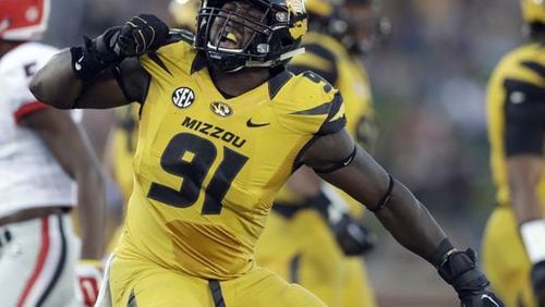 Former Missouri defensive end Charles Harris could provide the Falcons’ pass rush with a boost. (Jeff Robertson/Associated Press)