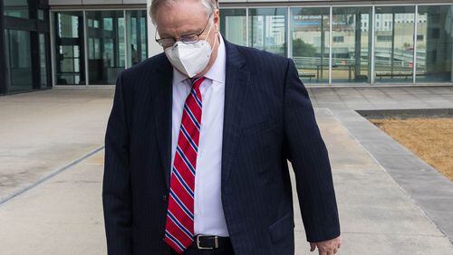 Georgia’s former insurance commissioner, Jim Beck, turned himself in to begin his federal prison sentence Thursday, his attorney said. (Jenni Girtman for The Atlanta Journal-Constitution)