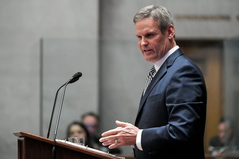 FILE Gov. Bill Lee speaks to the Tennessee General Assembly in Nashville. On Thursday, Lee announced that Tennessee had its first case of coronavirus.