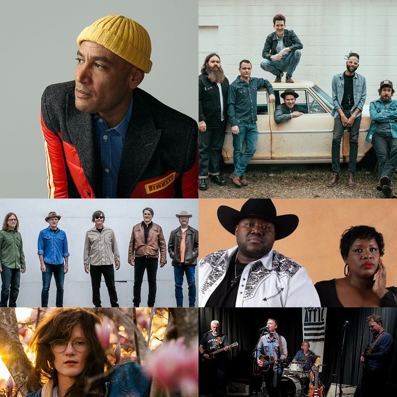Amplify Decatur Music Festival returns this weekend with headline performances in Decatur Square on Saturday and other events Friday and Sunday. Clockwise from top left: Ben Harper, Old Crow Medicine Show, the War and Treaty, Mike Killeen Band, S.G. Goodman and Son Volt.
Courtesy of Amplify Decatur Music Festival.