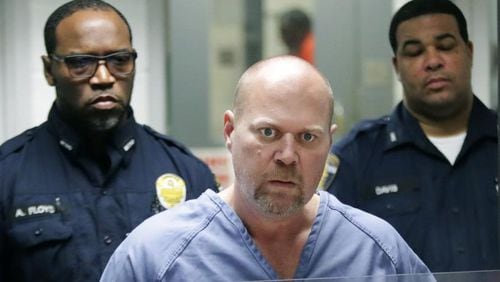 Gregory Bush is arraigned on two counts of murder and 10 counts of wanton endangerment Thursday, Oct. 25, 2018, in Louisville, Ky. Authorities say Bush fatally shot two African-American customers at a Kroger grocery store Wednesday and was swiftly arrested as he tried to flee.