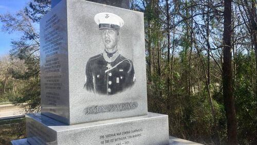 The Rodney Davis Memorial, which is dedicated to Macon’s only Medal of Honor winner, Sergeant Rodney Davis, Jr. (Jaya Alaan, Center for Collaborative Journalism)