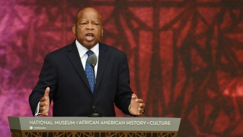 John Lewis speaks during the dedication of the National Museum of African American History and Culture in Washington on Saturday. (Astrid Riecken/Getty Images)