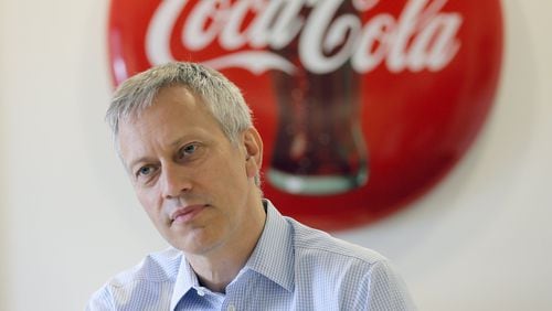 James Quincey became Coca-Cola chief executive in May 2017, replacing long-time CEO Muhtar Kent. Last year, Quincey’s total compensation was $16.7 million, according to the company. (BOB ANDRES /BANDRES@AJC.COM)