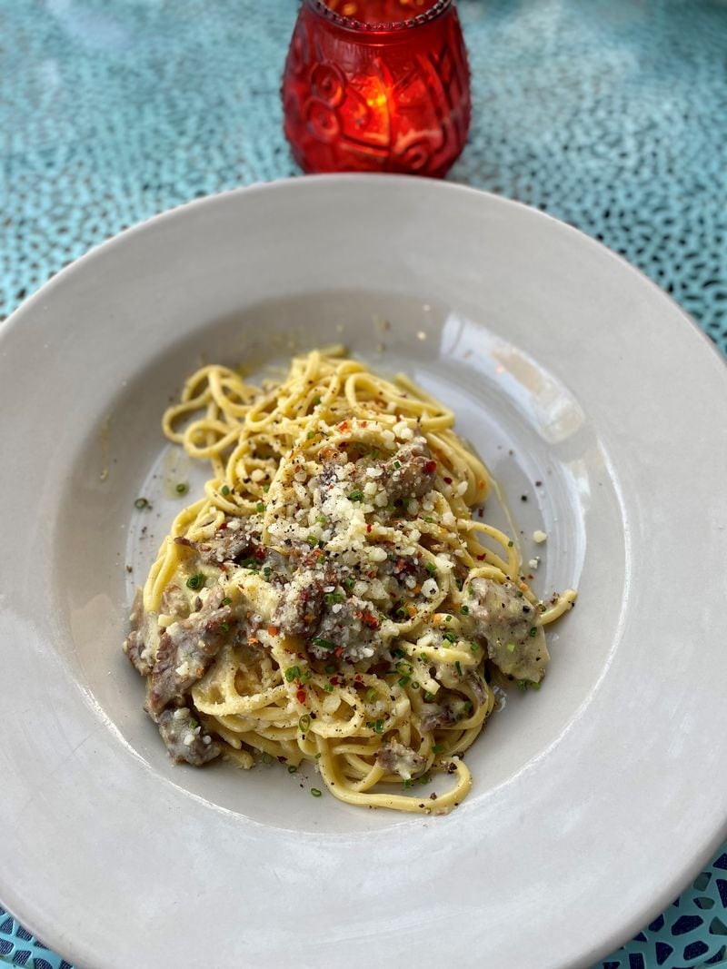 Recently, Gigi’s served this special of carbonara with duck confit. Wendell Brock for The Atlanta Journal-Constitution