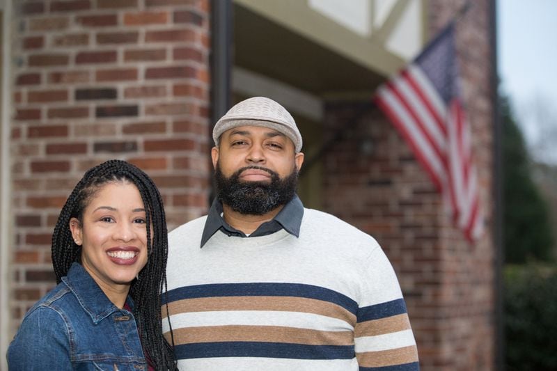 Alisha and Kevin McKinney are black voters who made a difference in the recent elections.  Photo taken Friday, January 8, 2021.  (Jenni Girtman for the Atlanta Journal-Constitution)
