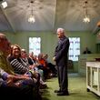 Former President Jimmy Carter greets visitors before teaching a Sunday school class at Maranatha Baptist Church in Plains in April 2018. The former president, now 99, has been in hospice care since February 2023. “He is just the same remarkable man," said Paige Alexander, CEO of the Carter Center. "He has always been outliving and surprising us all.” (Melissa Golden/The New York Times)