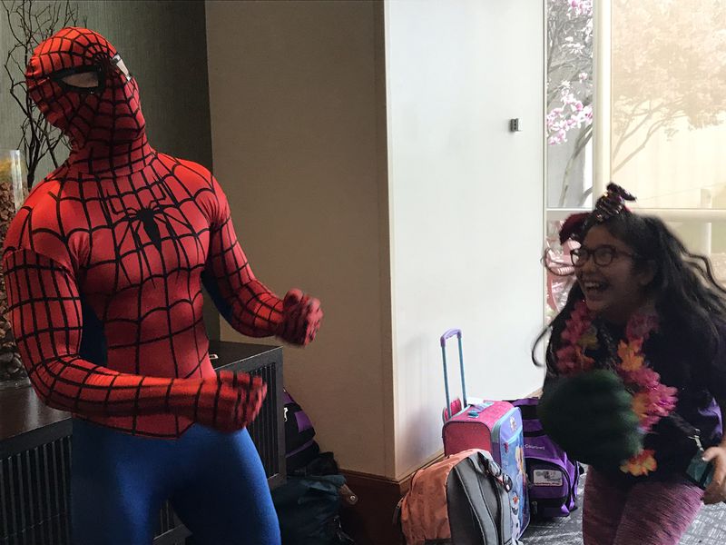  Yuli with Spiderman. CREDIT: Rodney Ho/rho@ajc.com