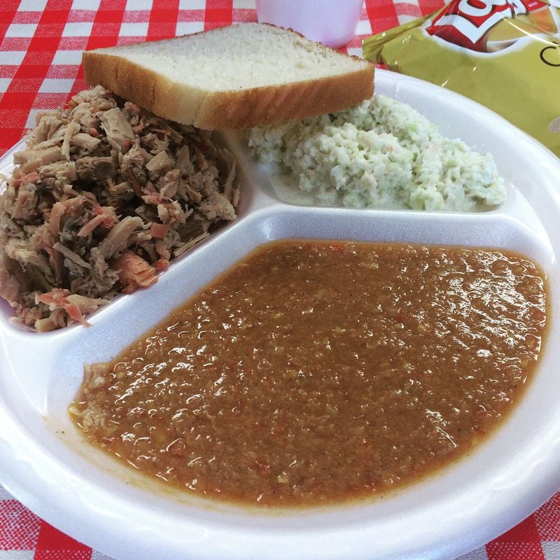 The pork plate at Bar H Barbecue in Franklin Springs near Royston. CONTRIBUTED BY WENDELL BROCK
