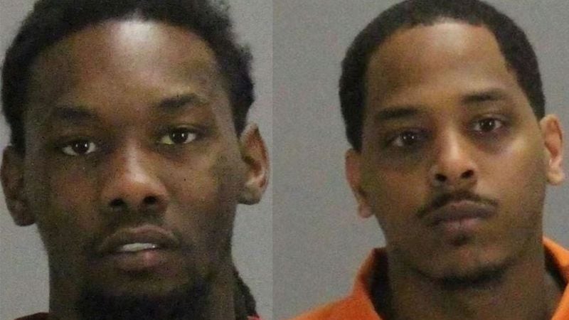 Rapper Offset (left) and his bodyguard,  Senay Gezahgn, were arrested during a traffic stop.
