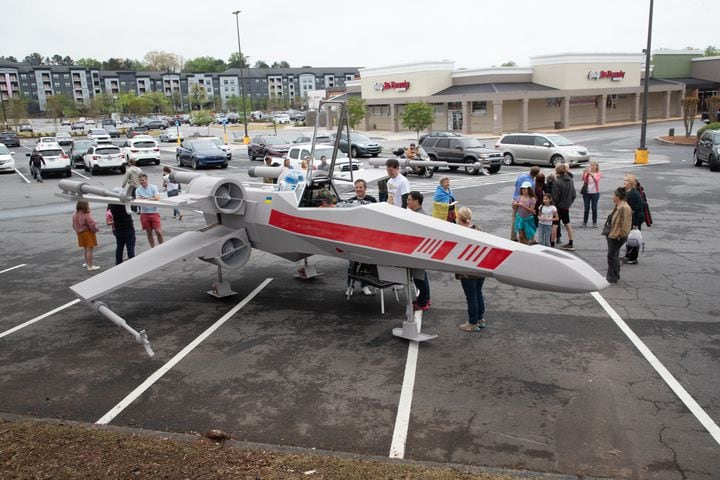 Near life-like replica of an X-Wing Starfighter from Star Wars 