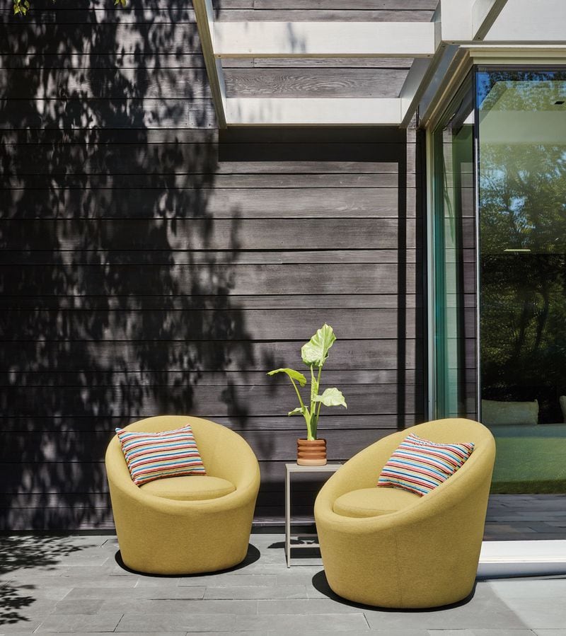 Enjoy a cool breeze whether sitting still outdoors or taking a spin in a swivel chair.
Courtesy of Room and board