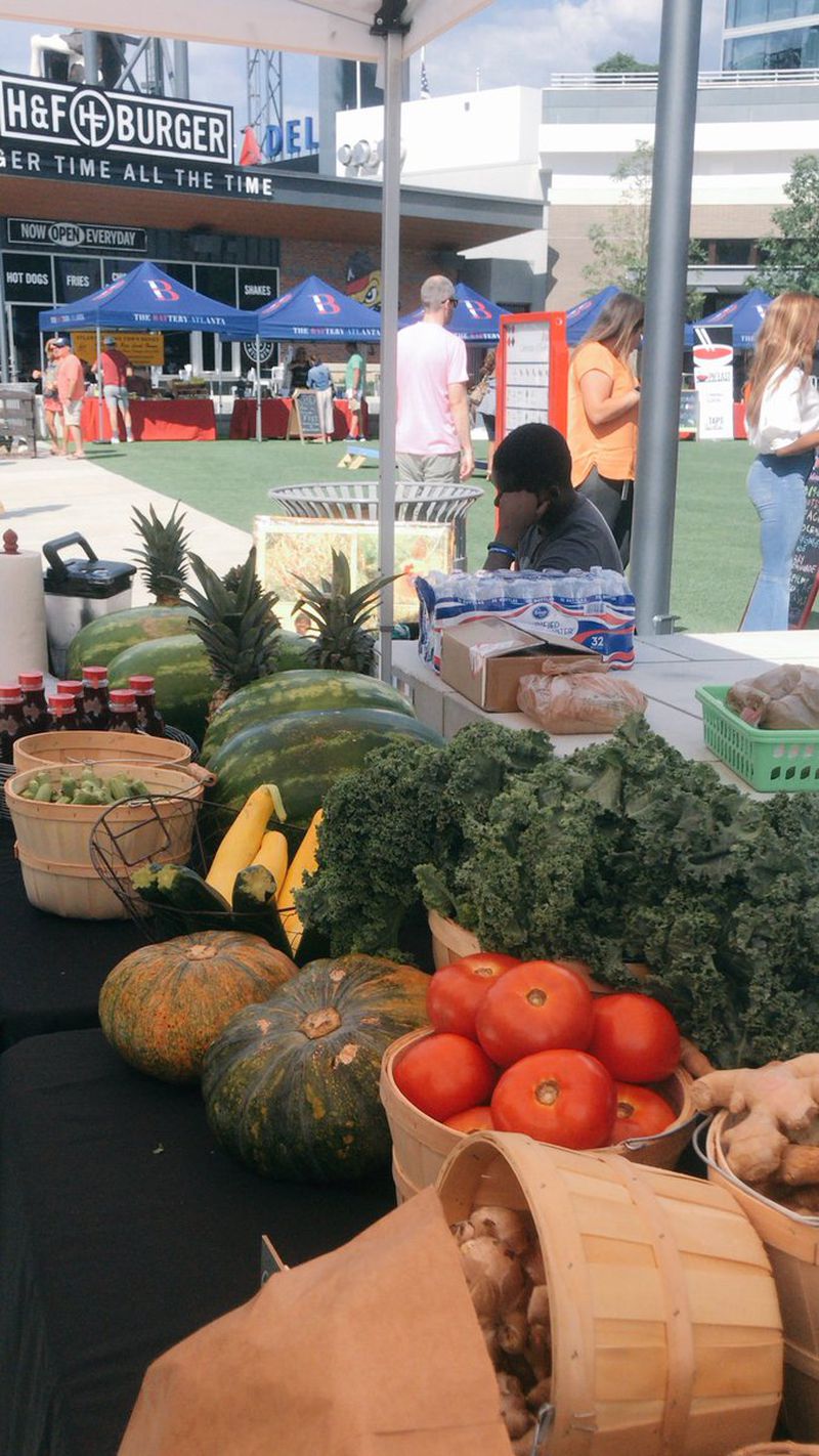 Shop for farm-fresh produce and more at Sunday’s farmers market at The Battery Atlanta.
