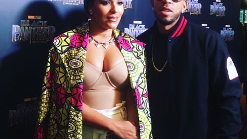 Ludacris and his wife Eudoxie at the "Black Panther" premiere. Photo: Jennifer Brett