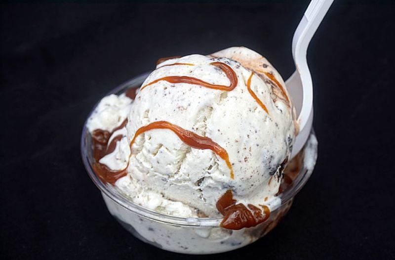 Cookies & Creme Cheesecake ice cream for 2 Scoops Gourmet Ice Cream & Sweets at the black-owned Atlanta Food Truck Park.