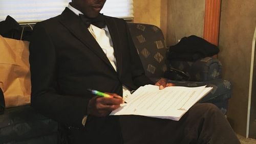 Oscars host Chris Rock posted this photo of himself refining his monologue shortly before the awards ceremony began.