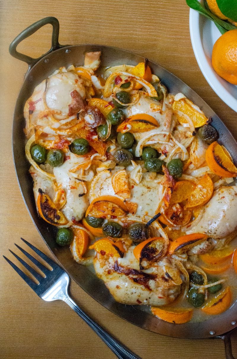 Light yet filling and flavorful, this Spicy Chicken with Clementines is guaranteed to make your regular cooking rotation. (Virginia Willis for The Atlanta Journal-Constitution)