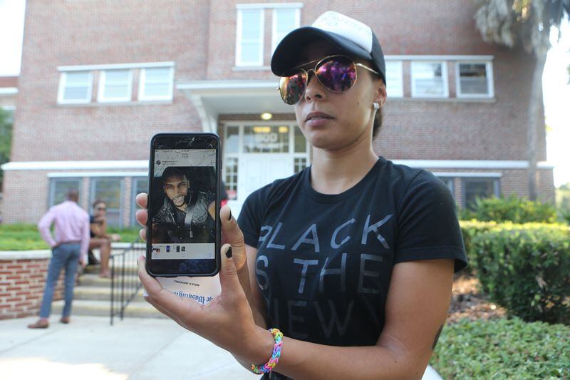 Orlando bartender Zee Renta came to the community center where loved ones are gathering, hoping for answers. She thinks one of her close friends was at Pulse on Saturday and she hasn't heard from him since. AJC photo: Curtis Compton