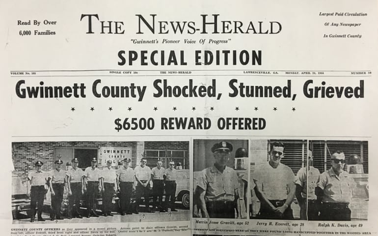 52 years ago, three Gwinnett police officers were murdered