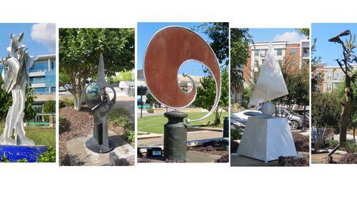 ArtSS in the Open has chosen five pieces to become part of the city's permanent collection: Walking Watcher Carrying the Children by Jim Collins, One Arch by Rollin Karg, Comma by Lee Badger, Windstone by Bob Turan and Minko by Jeremy Colbert. (Courtesy City of Sandy Springs)
