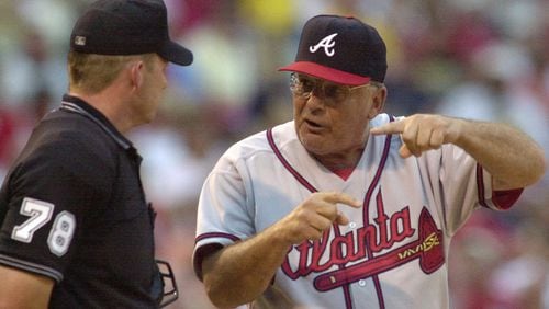 Hall of Fame Braves manager Bobby Cox had regular discussions - often leading to his ejection - with umpires about the strike zone.