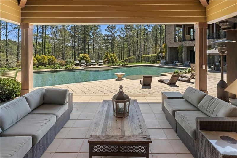 The pool area at the home Chipper Jones has for sale for $15 million in Canton. PHOTOS: ILYA ZOBANOV/GOLD LENS MEDIA(3)