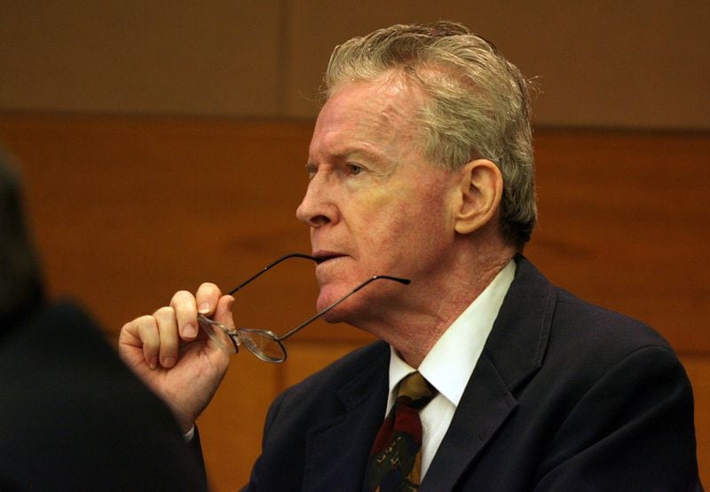 James Sullivan during his murder trial in the Fulton County Justice Tower in March 2006. He was found guilty of having his wife, Lita McClinton Sullivan, murdered by a contract killer in 1987. AJC FILE 2006