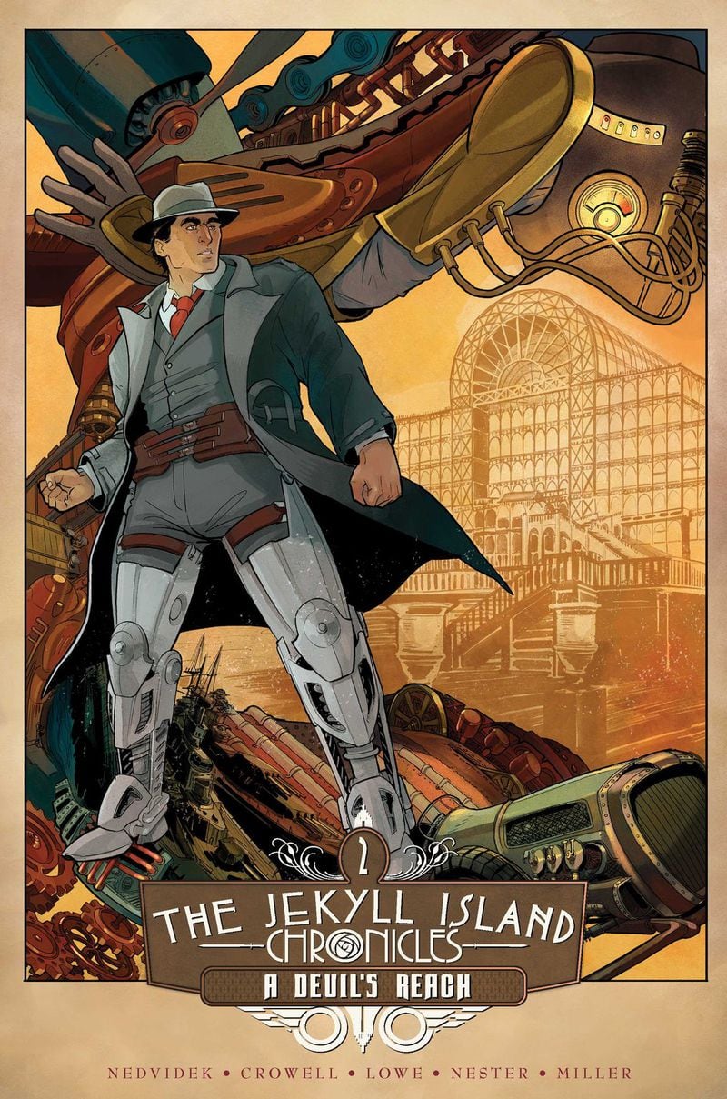 Just released is the second volume of “The Jekyll Island Chronicles,” a series of graphic novels set in an alternate U.S. history and centered around the Georgia island. The series is written by three local comics creators. CONTRIBUTED