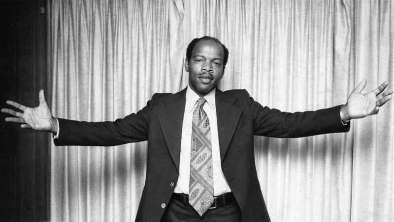 John Lewis says "I don't know what happened ... I don't know," after his election loss to Wyche Fowler on April 6, 1977. (Dwight Ross Jr. / AJC Archive at GSU Library AJCP452-150d)