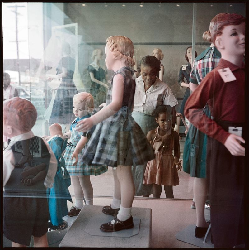 Gordon Parks' photograph “Ondria Tanner and Her Grandmother Window-Shopping, Mobile, Alabama, 1956,” from the High Museum of Art exhibition “A Long Arc: Photography and the American South Since 1845.”