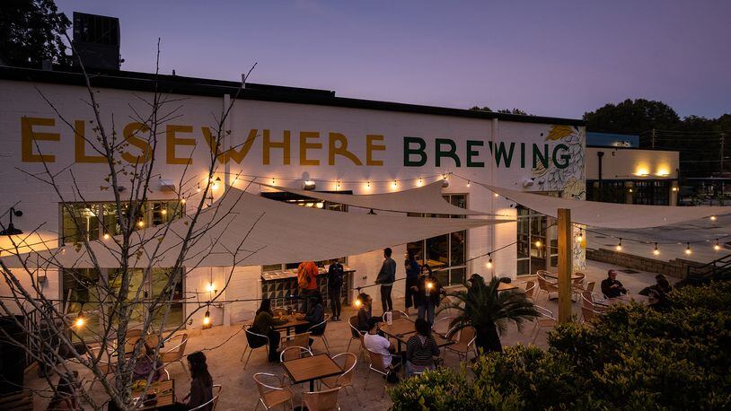 Elsewhere Brewing's setup at the Beacon complex in Grant Park includes a patio. (Courtesy of Elsewhere Brewing Co.)