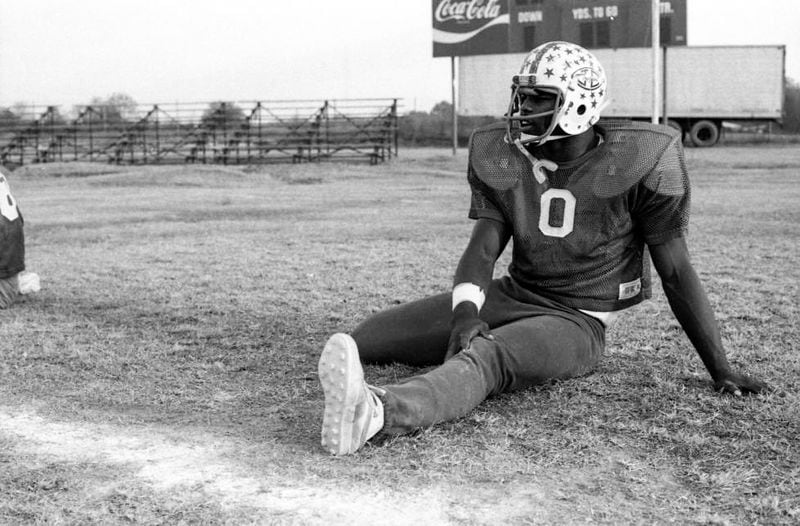 From the original caption: "Herschel Walker of Johnson County High School in Wrightsville, the top running back in the south." This is in December 1979. He'd soon go on to the University of Georgia.